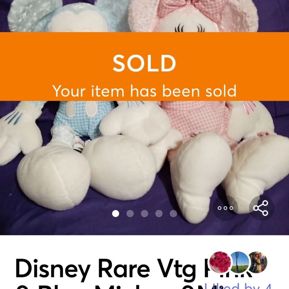 Disney Retired Bundle Pink &Blue Mickey +Minnie 18